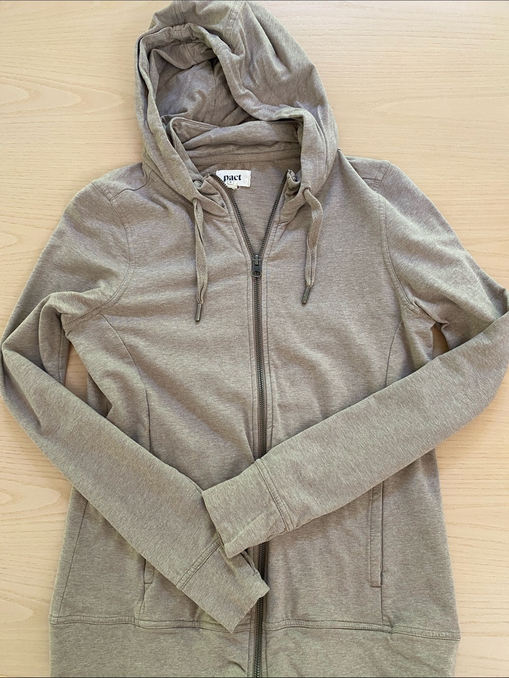 Pact Hoodie in Taupe Brown - Picture 2 of 5